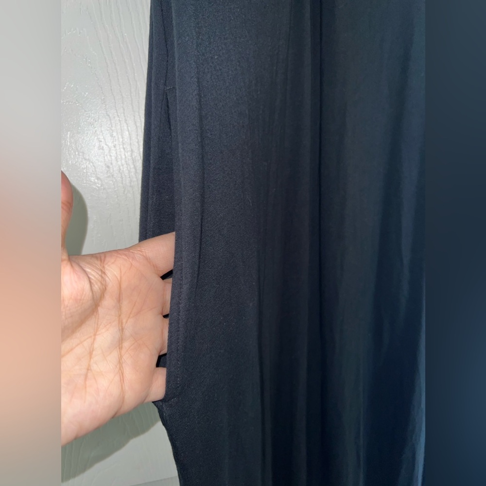 Soft Surroundings Solid Black Maxi Dress With Sil… - image 3